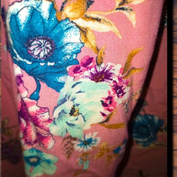 Strapless Pink Floral Maxi Dress with Pockets! - Picture 2 of 5